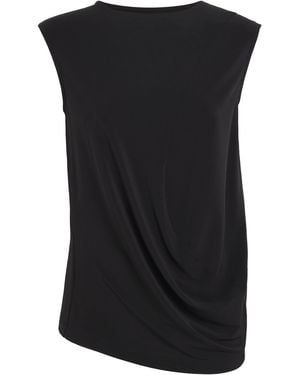 Issey Miyake Drape Jersey Sleeveless Blouse - Black