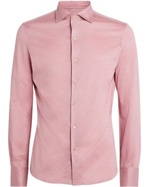Isaia Cotton Jersey Shirt - Pink