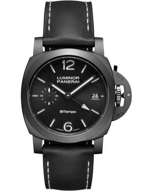 Panerai Ceramic Luminor Gmt Bitempo Watch - Black