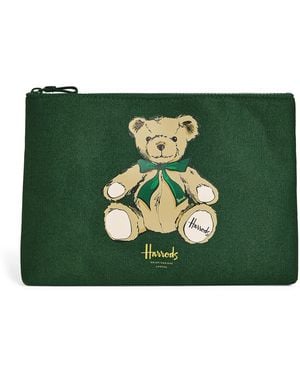 Harrods Henry Bear Pouch - Green
