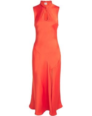 Claudie Pierlot Satin Midi Dress - Red