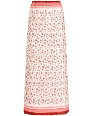 Dolce & Gabbana Cotton Floral Pareo Maxi Skirt - Pink