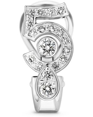 CHANEL And Diamond N˚5 Single Clip-On Earring - White