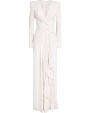 Zuhair Murad Cady Draped Gown - White