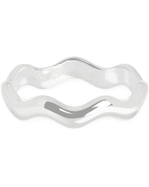Astrid & Miyu Rhodium-Plated Sterling Ripple Ring - White