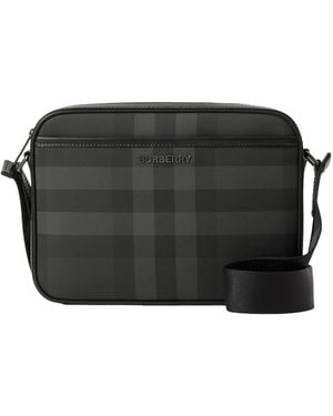 Burberry Muswell Check Messenger Bag - Black
