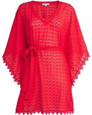 Melissa Odabash Crochet Tie-Waist Petra Kaftan - Red