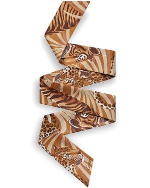 Cartier Silk Panthère And Tigre Scarf - White