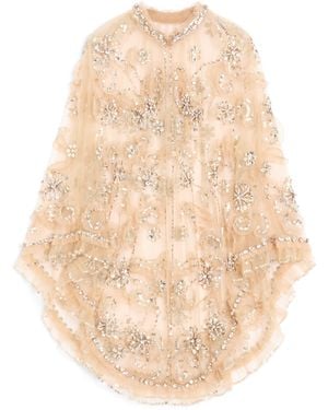 Valentino Embellished Cape - Natural