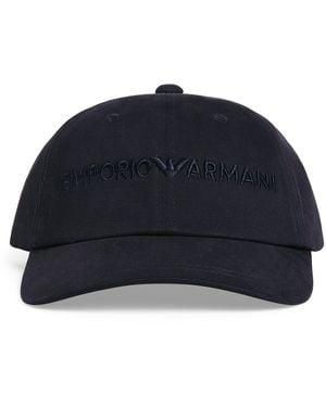 Emporio Armani Cotton Logo Baseball Cap - Blue