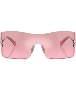 Miu Miu Rimless Shield Sunglasses - Pink
