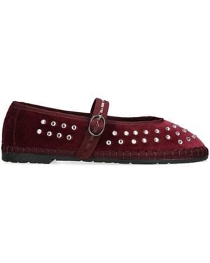Flabelus Velvet Mae Ballet Flats - Red