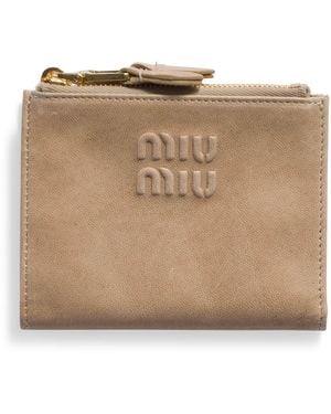 Miu Miu Small Nappa Leather Wallet - Natural