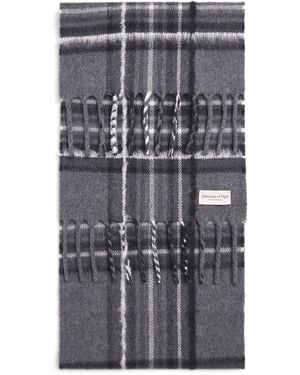 Johnstons of Elgin Cashmere-Silk Tartan Scarf - Gray