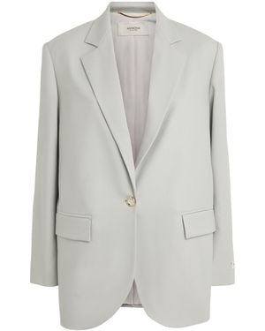 Agnona Virgin Wool Single-Breasted Blazer - Grey