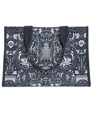 Harrods Medium Knights Of Brompton Tote Bag - Blue