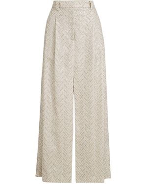 Brunello Cucinelli Linen Sequinned Maxi Skirt - White