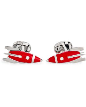 Deakin & Francis Sterling Enamel Rocket Cufflinks - Red