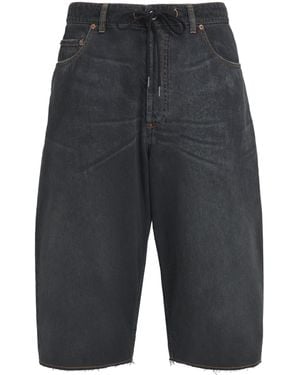 MM6 by Maison Margiela Denim Drawstring Shorts - Grey