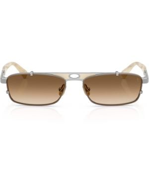 Brunello Cucinelli Titanium Rectangular Paloma Sunglasses - Natural