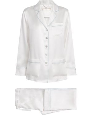 Olivia Von Halle Silk Coco Pyjama Set - White