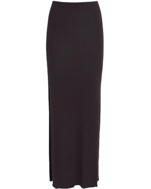Skims Sheer Modal Maxi Skirt - Black