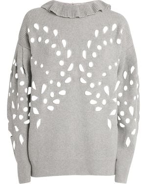 Ulla Johnson Cotton-Blend Cut-Out Francia Jumper - Grey