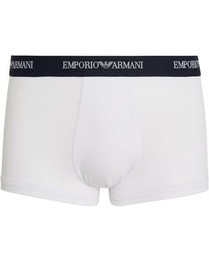 Emporio Armani Stretch-Cotton Trunks - White