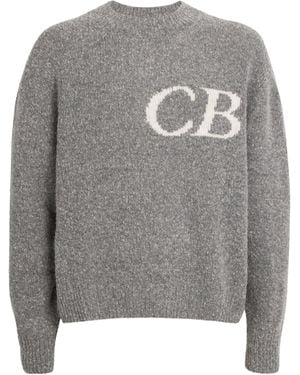 Cole Buxton Wool-Blend Logo Sweater - Gray