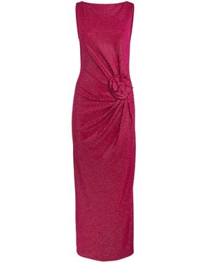 Roland Mouret Diamanté Floral Appliqué Maxi Dress - Purple