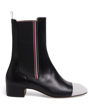 Thom Browne Leather Mid-Calf Chelsea Boots 40 - Black