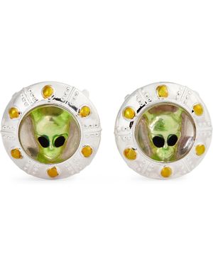 Deakin & Francis Sterling Ufo Cufflinks - Yellow
