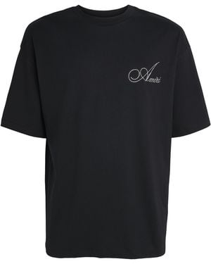 Amiri Cotton Crystal Logo T-Shirt - Black