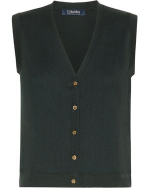 Max Mara Cotton-Cashmere-Silk Sweater Vest - Green