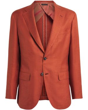 Brioni Silk-Cashmere-Linen Blazer - Red
