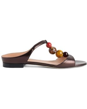 Malone Souliers Metallic Leather Lena Sandals - Brown