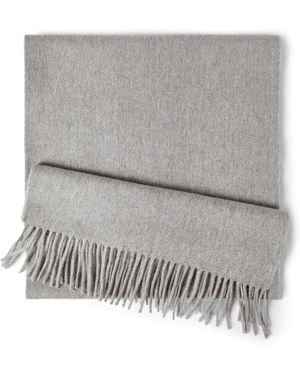 Brunello Cucinelli Cashmere Double-Knit Scarf - Gray