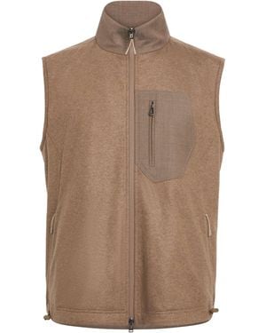 Sease Virgin Wool-Cashmere Explorer Gilet - Brown