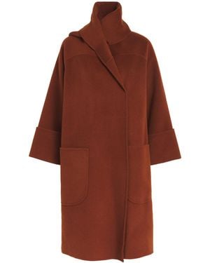 Wolk Morais Cashmere Cunardier High Neck Coat - Red