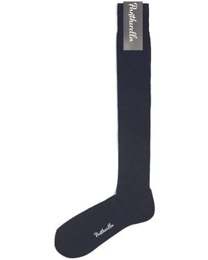 Pantherella Merino Wool-Blend Ribbed Socks - Blue