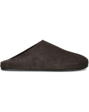 The Row Hudson Suede Slides - Brown