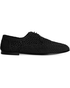 Dolce & Gabbana Woven Derby Shoes - Black