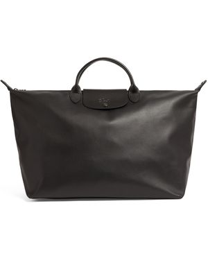Longchamp Large Leather Le Pliage Xtra Travel Bag - Black