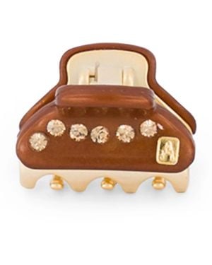 Alexandre De Paris Plated Mini Claw Hair Clip - Brown
