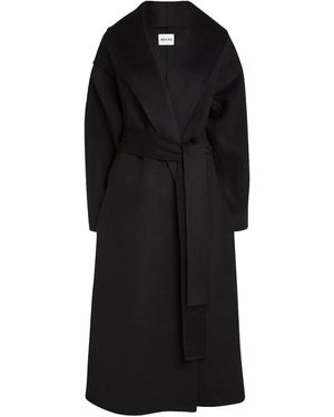 AEXAE Wool-Cashmere Wrap Coat - Black