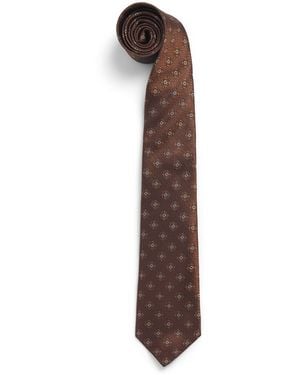Canali Silk Jacquard Tie - Brown