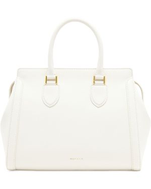 McQueen Large Leather Birdee Top-Handle Bag - White