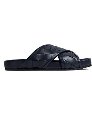Bottega Veneta Leather Tarik Sandals - Blue