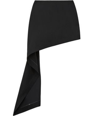 Loewe Wool Draped Mini Skirt - Black
