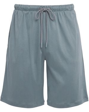 Zimmerli of Switzerland Sea Island Cotton Pyjama Shorts - Blue